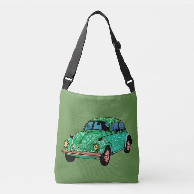 Ajustável Bolsa do Carro Hippie Verde Mandala (Frente)