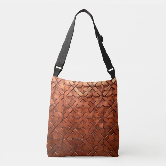 Ajustável Bolsa Elegante de Cobre com Aparência de Couro (Frente)