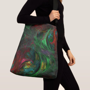 Ajustável Bolsa Genesis Verde Arte Abstrata Transversal