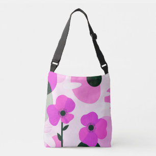 Ajustável Bolsa Grande de Flores Rosa Moderno