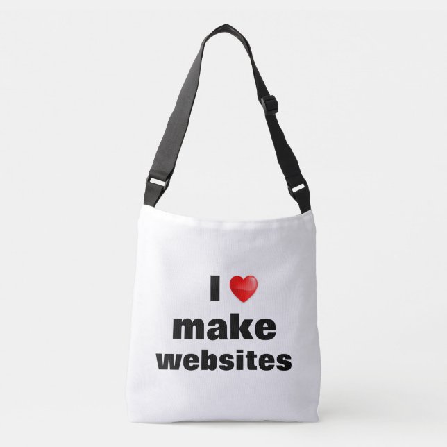 Ajustável Bolsa I love make websites (Frente)