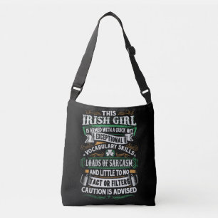 Ajustável Bolsa irlandesa de Crossbody da atitude da menina