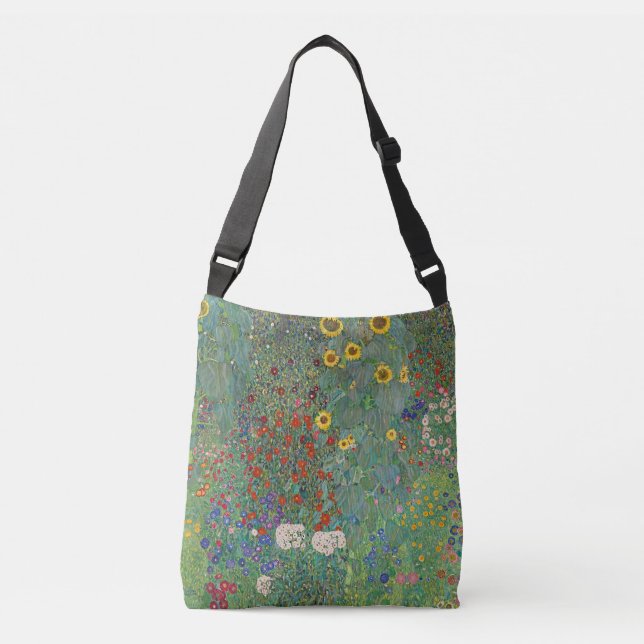 Ajustável Bolsa Klimt Jardim de Girassóis transversal (Frente)