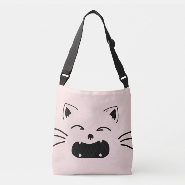 Ajustável Bolsa Meow-tástica com Impressão de Gato: Carregue (Frente)