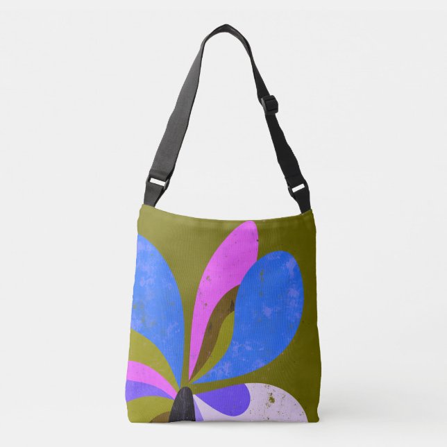 Ajustável Bolsa Moderna de Botânica com Blocos de Cor (Frente)