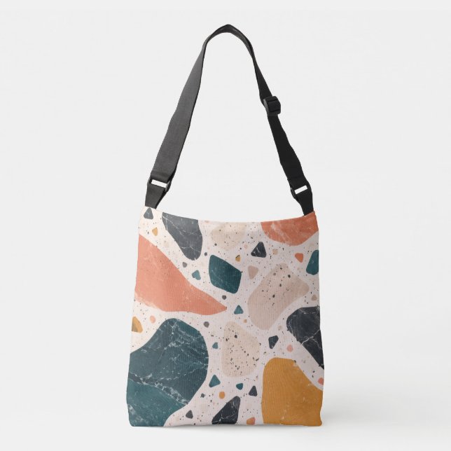 Ajustável Bolsa moderna de terrazzo abstrata (Frente)