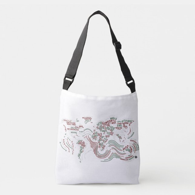 Ajustável Bolsa Terra Arte Tipográfica (Frente)