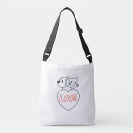 Ajustável Bolsa transversal amor animais de estimação