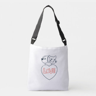 Ajustável Bolsa transversal amor animais de estimação