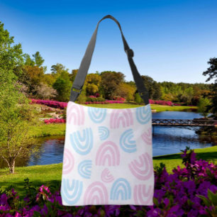Ajustável Bolsa transversal Arco-íris Pastel Orgulho Trans