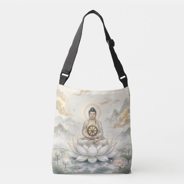 Ajustável Bolsa transversal Arte da Meditação de Buda - Buda (Frente)