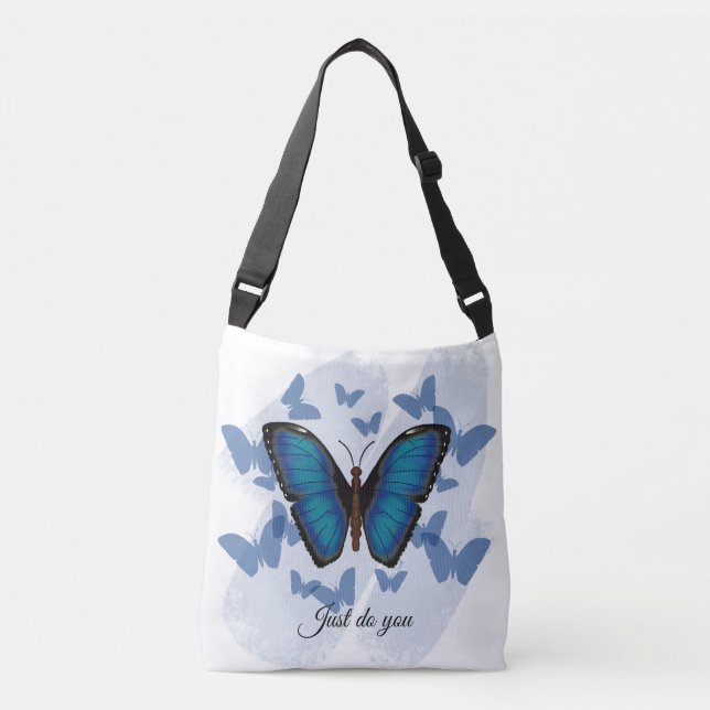 Ajustável Bolsa transversal - Borboleta azul (Frente)