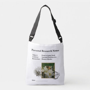 Ajustável Bolsa transversal com diário de pesquisa de campo 