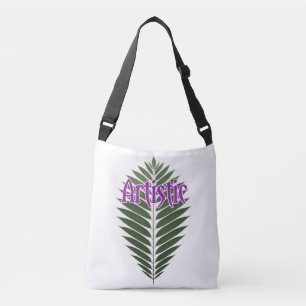 Ajustável Bolsa transversal com estampa artística de folhas