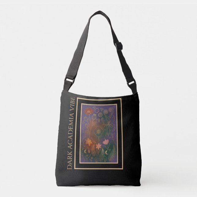 Ajustável Bolsa transversal com estampa botânica de papoula  (Frente)