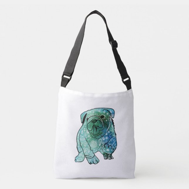 Ajustável Bolsa transversal com estampa total de Bulldog Fra (Frente)