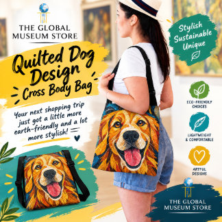 Ajustável Bolsa transversal com padrão de cachorro acolchoad