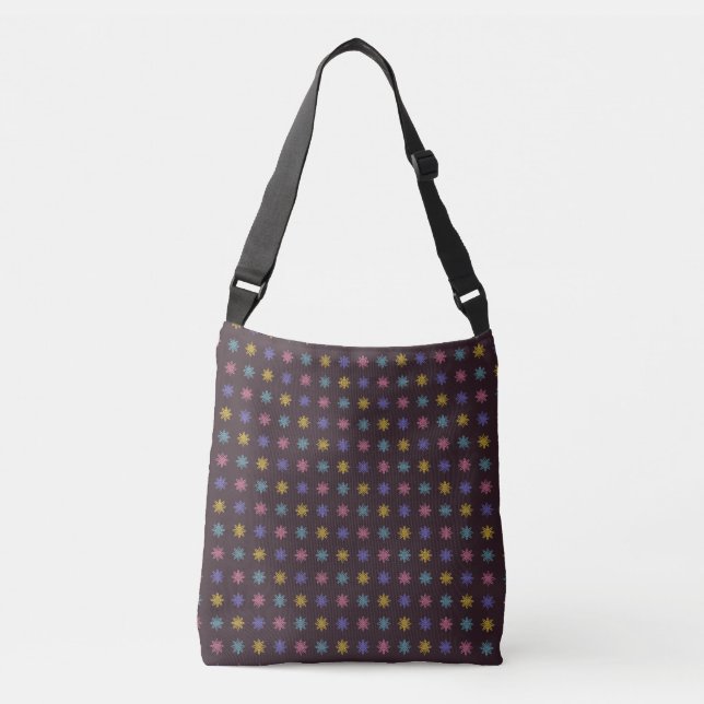 Ajustável Bolsa transversal com padrão de flor de oito pétal (Frente)
