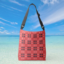Bolsa transversal com pontos decorativos em rosa e