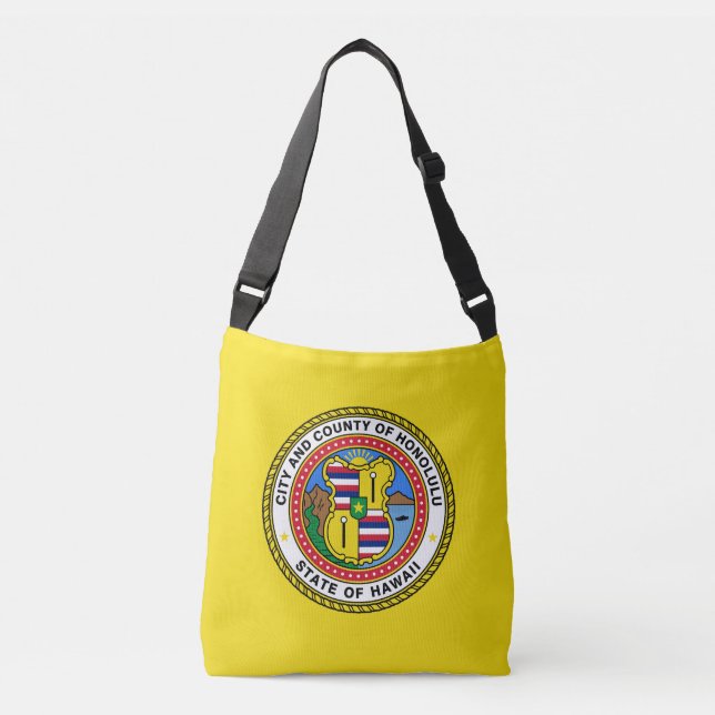 Ajustável Bolsa transversal da bandeira da cidade de Honolul (Frente)