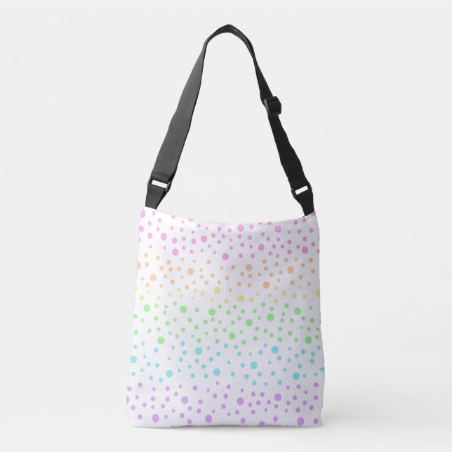 Ajustável Bolsa transversal de bolinhas coloridas Pastel Rai (Frente)