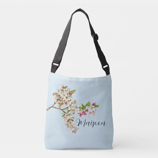 Ajustável Bolsa transversal de flores de macieira da primave (Frente)