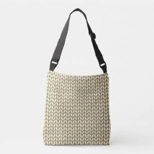 Ajustável Bolsa transversal de malha BLACK CREAM KNIT