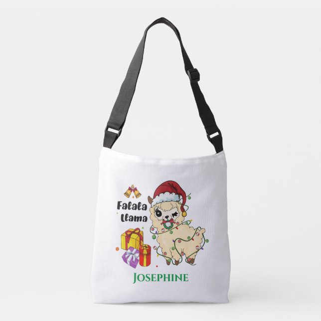 Ajustável Bolsa transversal de Natal Llama (Frente)