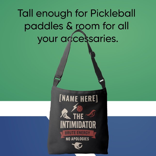 Ajustável Bolsa transversal de pickleball com Intimidador (PICKLEBALL PERSONALIZED NAME SHOULDER BAG)