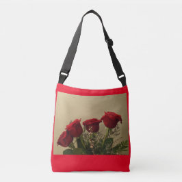 Ajustável Bolsa transversal de rosas vermelhas