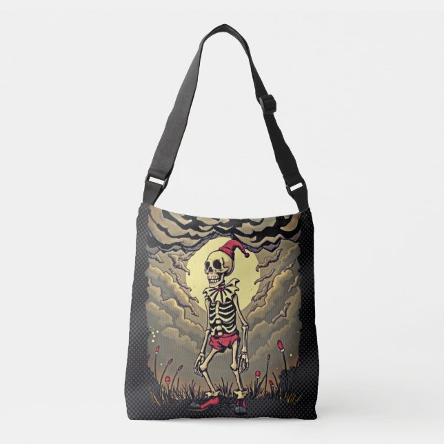 Ajustável Bolsa transversal esqueleto de palhaço sombrio (Frente)