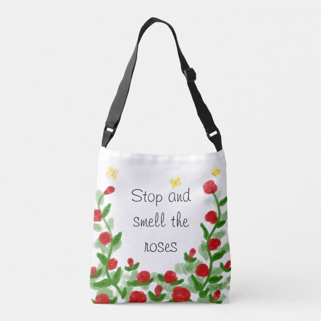 Ajustável Bolsa transversal floral (Verso)