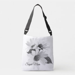 Ajustável Bolsa transversal floral moderna de margarida eleg