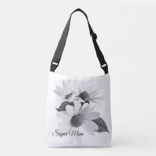 Ajustável Bolsa transversal floral moderna de margarida eleg