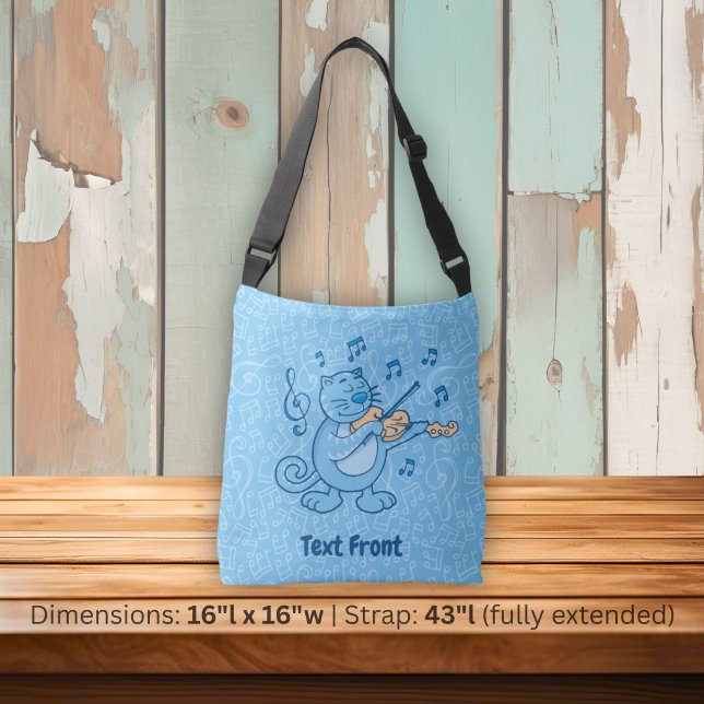 Ajustável Bolsa transversal gato azul com violino (Criador carregado)