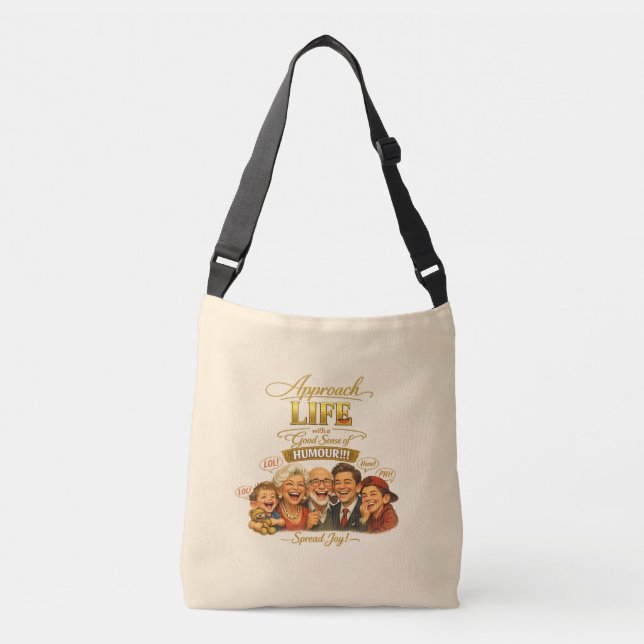 Ajustável Bolsa transversal irradiar alegria (Frente)