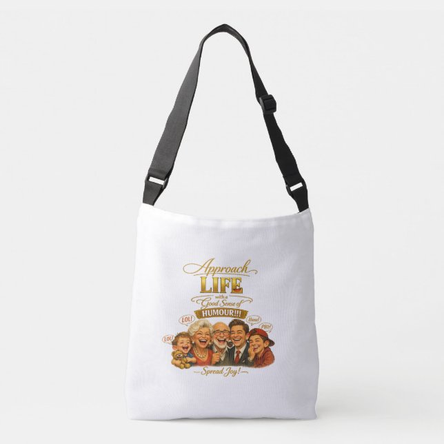Ajustável Bolsa transversal irradiar alegria (Frente)