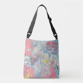 Ajustável Bolsa transversal marmoreada abstrata em pastel de