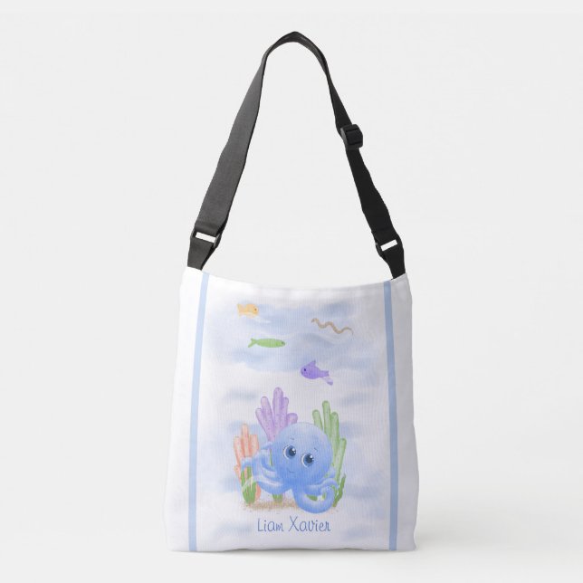 Ajustável Bolsa transversal Pequeno Polvo Azul (Frente)