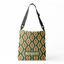 Bolsa transversal personalizada verde com padrão d
