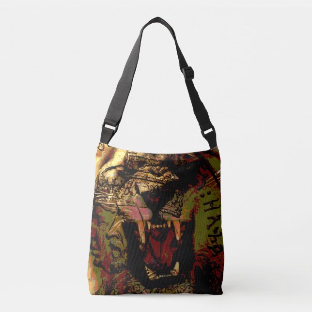 Ajustável Bolsa transversal Rasta Rugindo Leão (Frente)