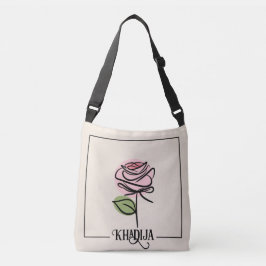 Ajustável Bolsa transversal Rose Line Art