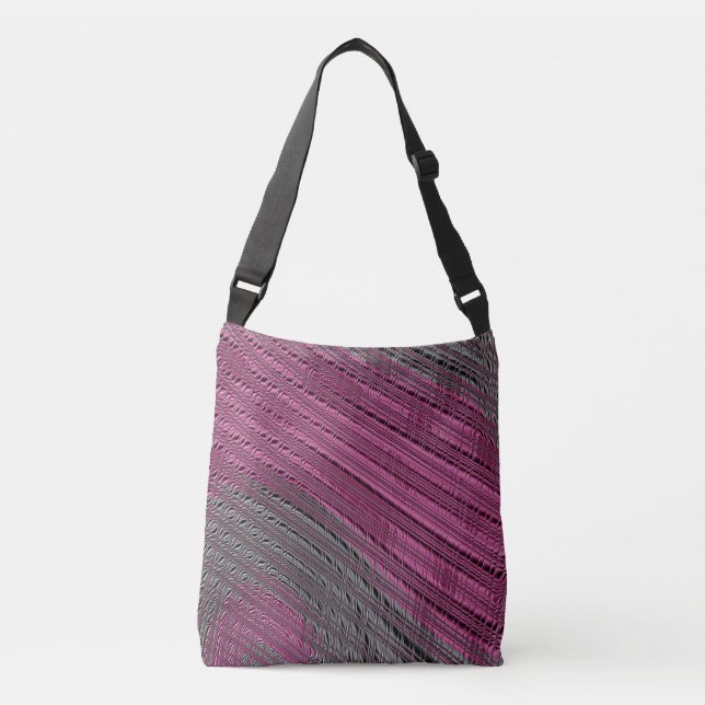 Ajustável Bolsa transversal roxa cinza decorativa (Frente)