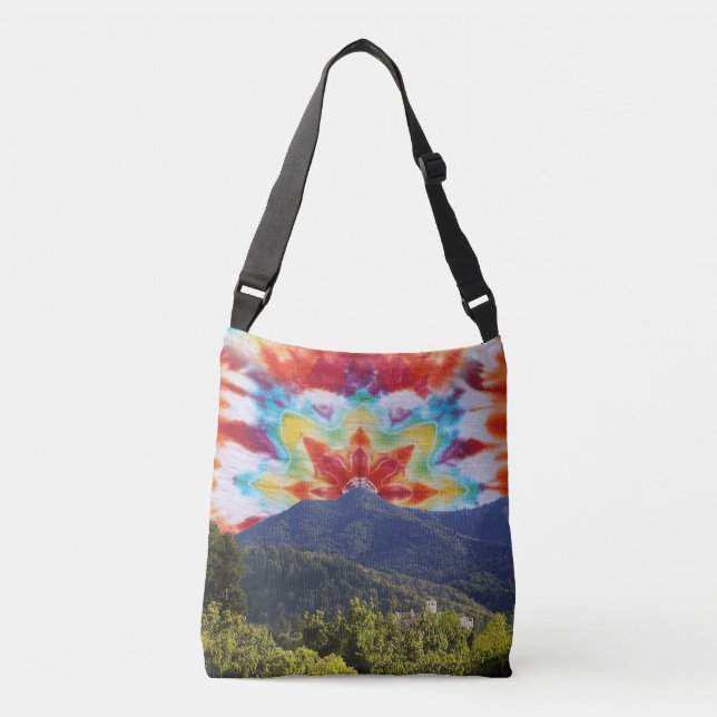 Ajustável Bolsa transversal Tie Dye Sky Mt Tamalpais (Frente)