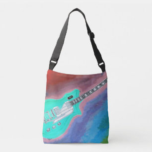 Ajustável Bolsa transversal verde para guitarra