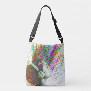Ajustável Bolsa transversal vibrante inspirada na arte – Ous