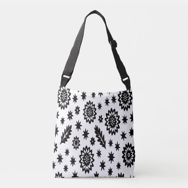 Ajustável Bolsa transversal White and Black Stars (Frente)