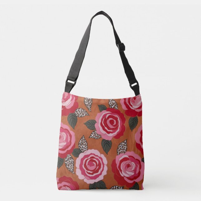 Ajustável Bolsa transversal Wild Rose (Frente)
