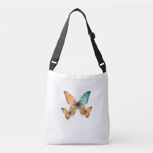 Ajustável 🌸 Borboletas de Asas Brancas 🌸 bolsa moderna