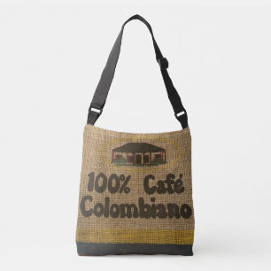 AJUSTÁVEL BURLAP COFFEE BAG (FAUX) BOLSA PURSE CORPO CRUZADO